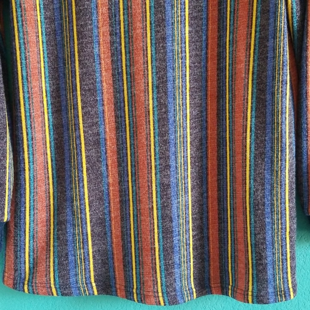 {Ces Femme} Multi-Color Shiny Stripe Fall Sweater - image 3